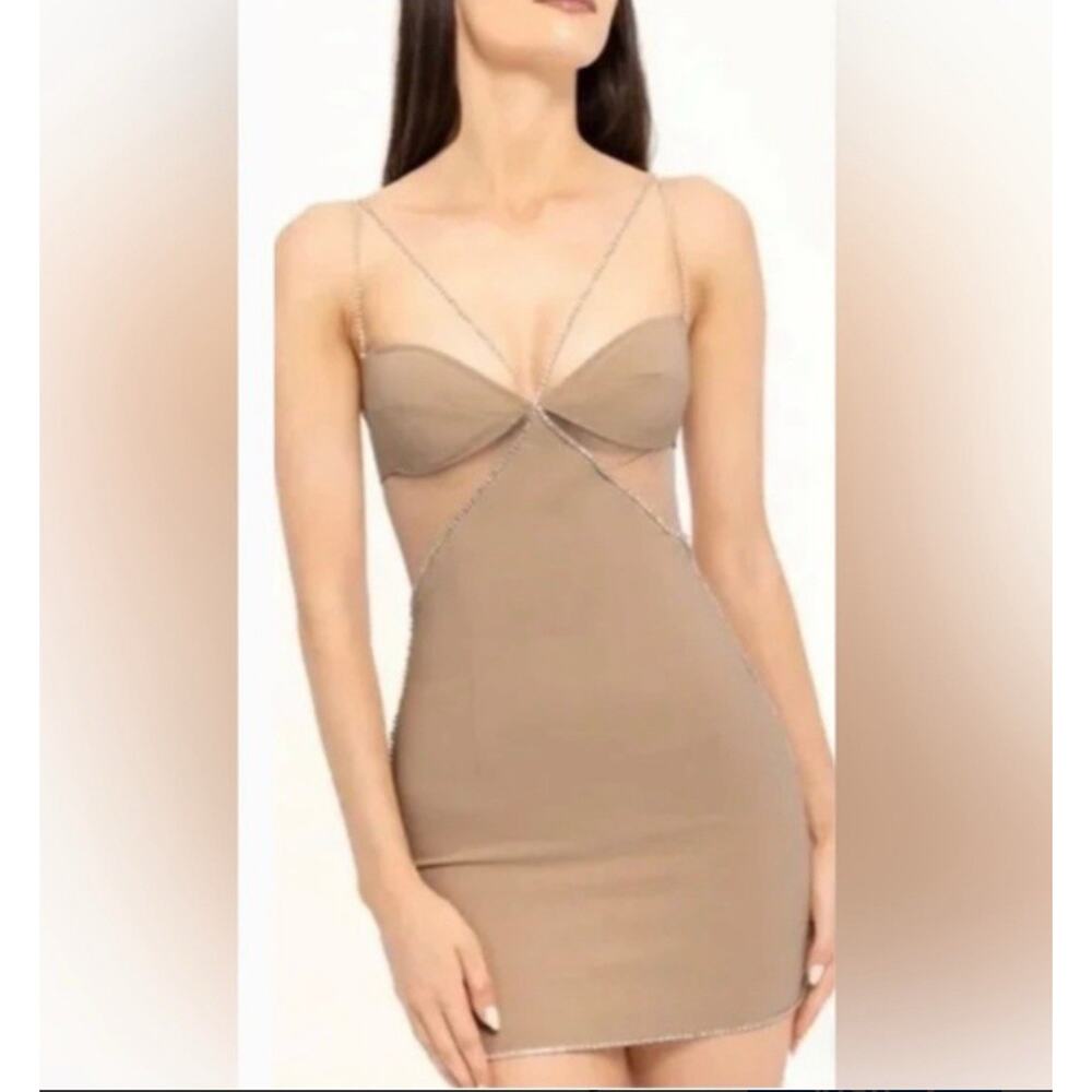 NWT HEIRESS Beverly Hills diamante strap cutout mini dress XS Rhinestones Q21